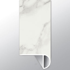 Calacatta Venosa Gold (NARIZ DE ESCALÓN SUPERPUESTO [Mármol • Mate • Claro] - LVT * MOLDURA DE VINILO DE LUJO) | 2 1/4" X 1" X 94"