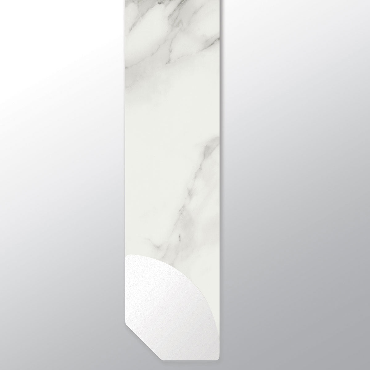 Calacatta Venosa Gold (Cuarto de círculo [Mármol • Mate • Claro] - LVT * Molduras de vinilo de lujo) | 1,6 x 1,9 x 243 cm