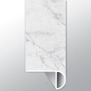 Carrara Avell (NARIZ DE ESCALÓN SUPERPUESTO [Mármol • Mate • Claro] - LVT * MOLDURA DE VINILO DE LUJO) | 2 1/4" X 1" X 94"
