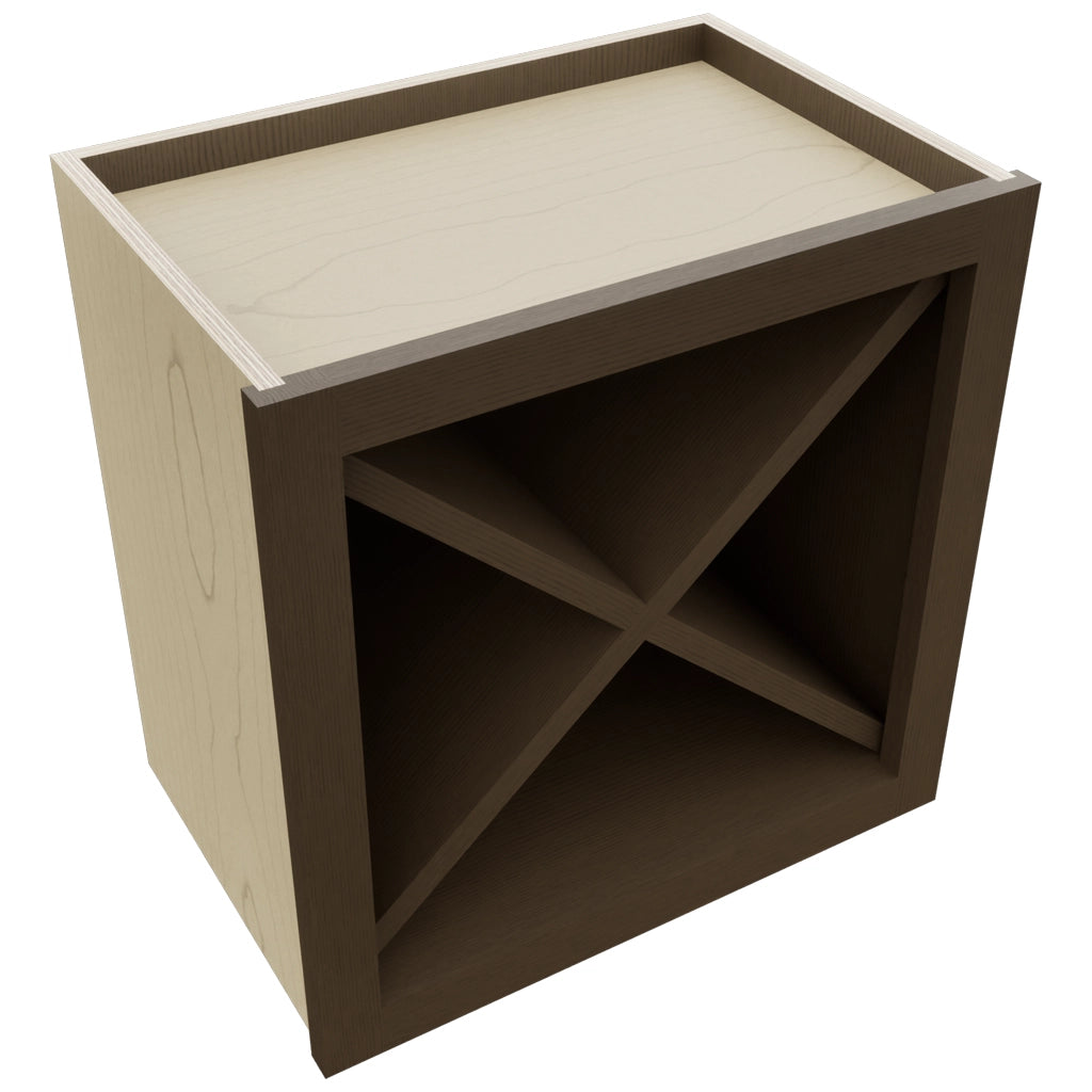 Fabuwood Canyon Oak WR18X18 Wall Wine Rack, Top View