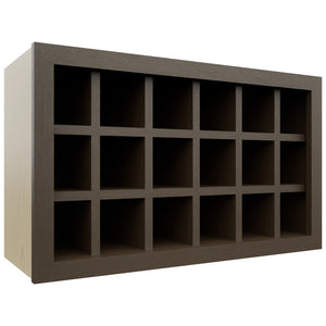 Fabuwood Canyon Oak WR3018 Wall Wine Rack, Front View