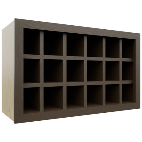 Fabuwood Canyon Oak WR3018 Wall Wine Rack, Front View