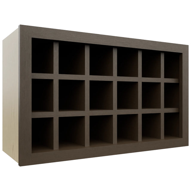 Fabuwood Canyon Oak WR3018 Wall Wine Rack, Front View