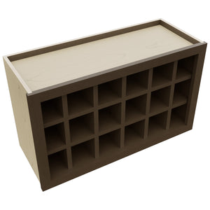 Fabuwood Canyon Oak WR3018 Wall Wine Rack, Top View
