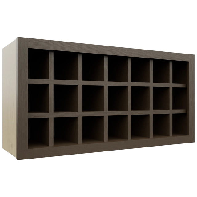 Fabuwood Canyon Oak WR3618 Wall Wine Rack, Front View