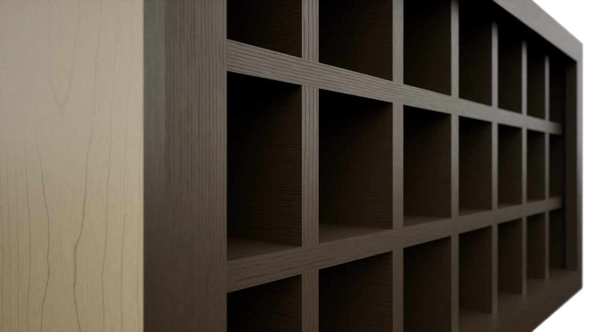 Fabuwood Canyon Oak WR3618 Wall Wine Rack, Detail View