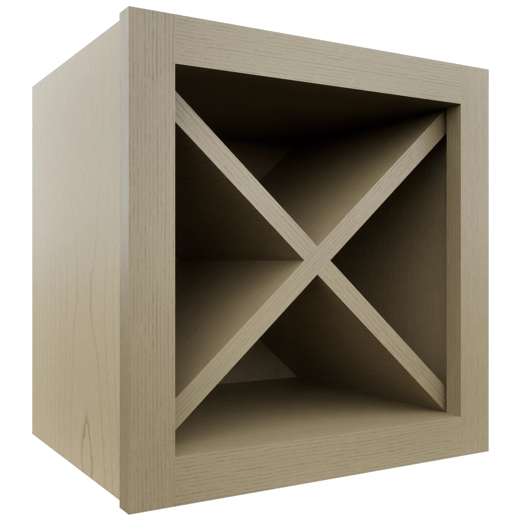 Fabuwood Desert Oak WR15X15 Wall Wine Rack, Front View