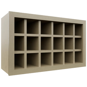 Fabuwood Desert Oak WR3018 Wall Wine Rack, Front View