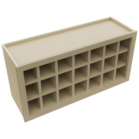 Fabuwood Desert Oak WR3618 Wall Wine Rack, Top View