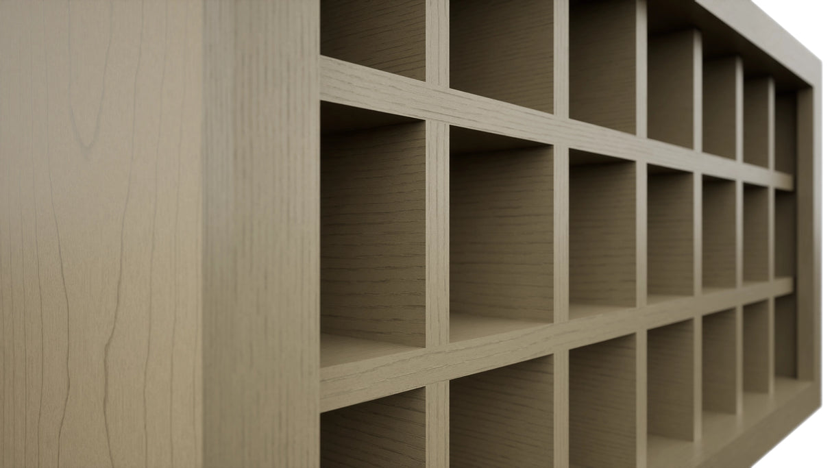 Fabuwood Desert Oak WR3618 Wall Wine Rack, Detail View