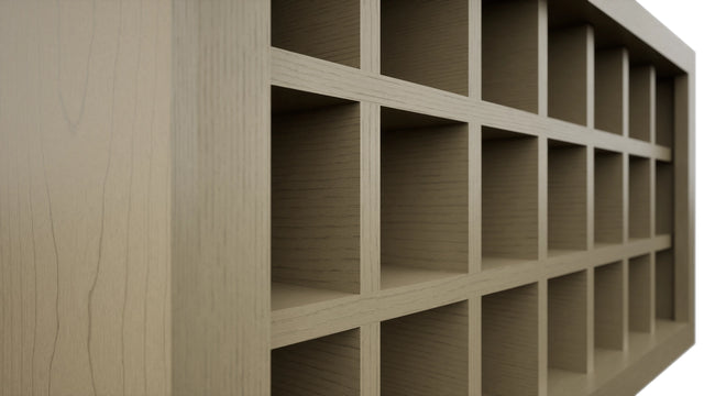 Fabuwood Desert Oak WR3618 Wall Wine Rack, Detail View