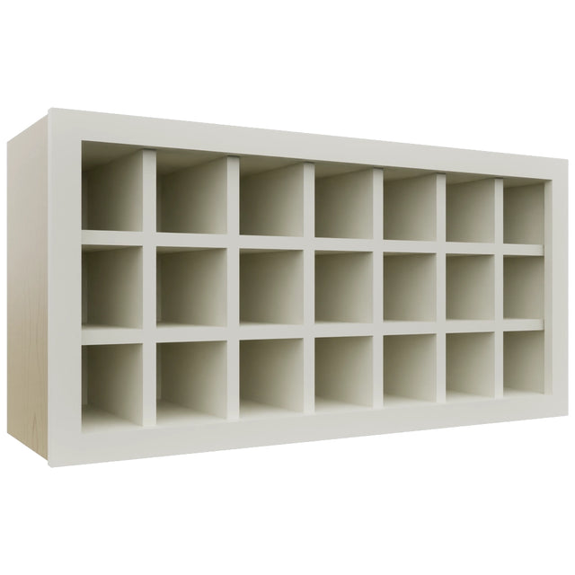 Fabuwood Dove WR3618 Wall Wine Rack, Front View