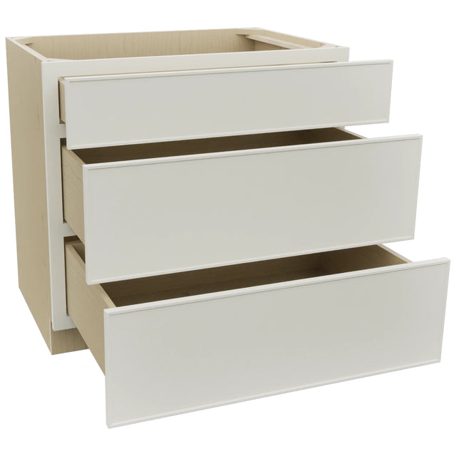 Fabuwood Echo Dove DB36 Base 3 Drawers Cabinet, Open View