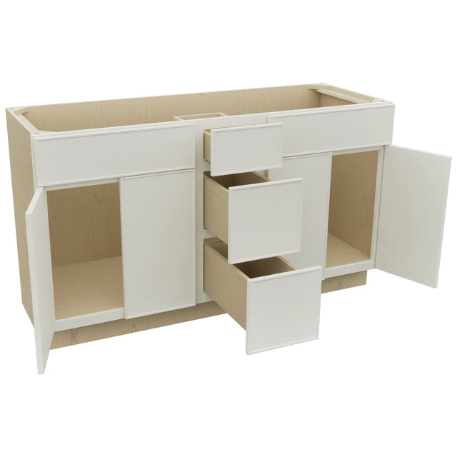 Fabuwood Echo Dove VSD60DOUBLE Vanity Combo Cabinet, Open View