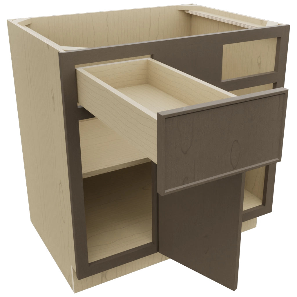 Fabuwood Echo Mocha BLB39/42 Base Corner Blind Cabinet, Open View