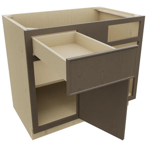 Fabuwood Echo Mocha BLB42/45 Base Corner Blind Cabinet, Open View