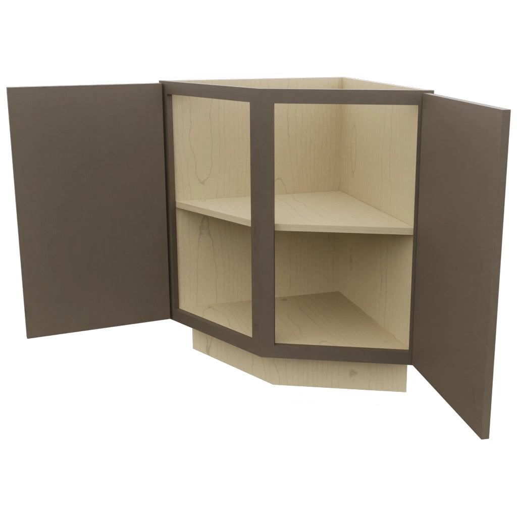 Fabuwood Echo Mocha BRA24 Base Return Angle Cabinet, Open View