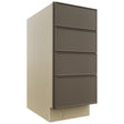 Fabuwood Echo Mocha DB15-4 Base 4 Drawers Cabinet, Front View