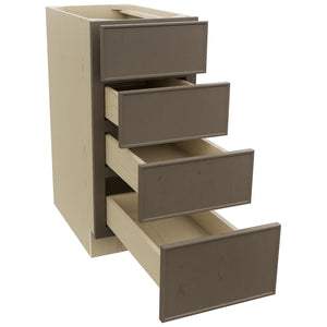 Fabuwood Echo Mocha DB15-4 Base 4 Drawers Cabinet, Open View