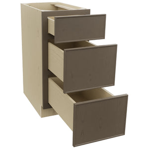Fabuwood Echo Mocha DB15 Base 3 Drawers Cabinet, Open View