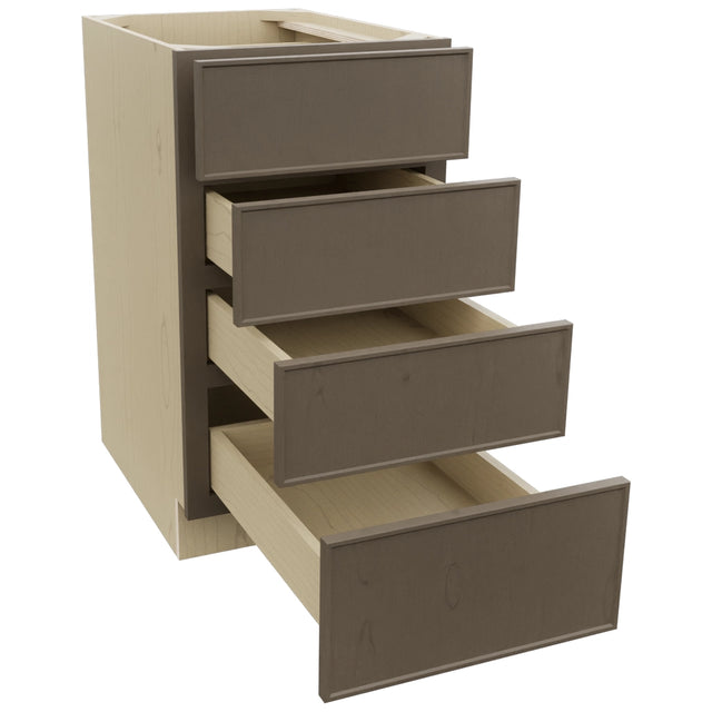 Fabuwood Echo Mocha DB18-4 Base 4 Drawers Cabinet, Open View