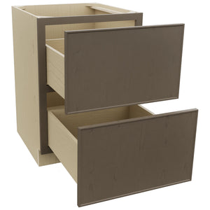 Fabuwood Echo Mocha DB24-2 Base 2 Drawers Cabinet, Open View