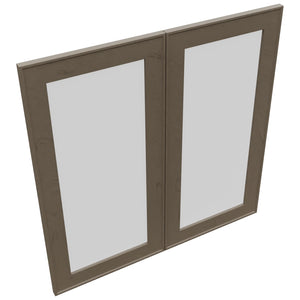 Fabuwood Echo Mocha DS GDW3030 Wall Glass Door, Top View