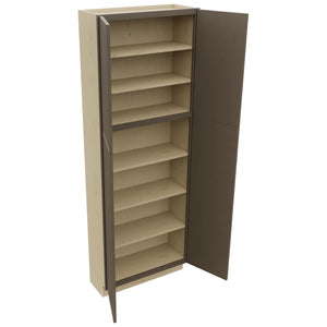 Fabuwood Echo Mocha TP301284 Tall Pantry Cabinet, Open View