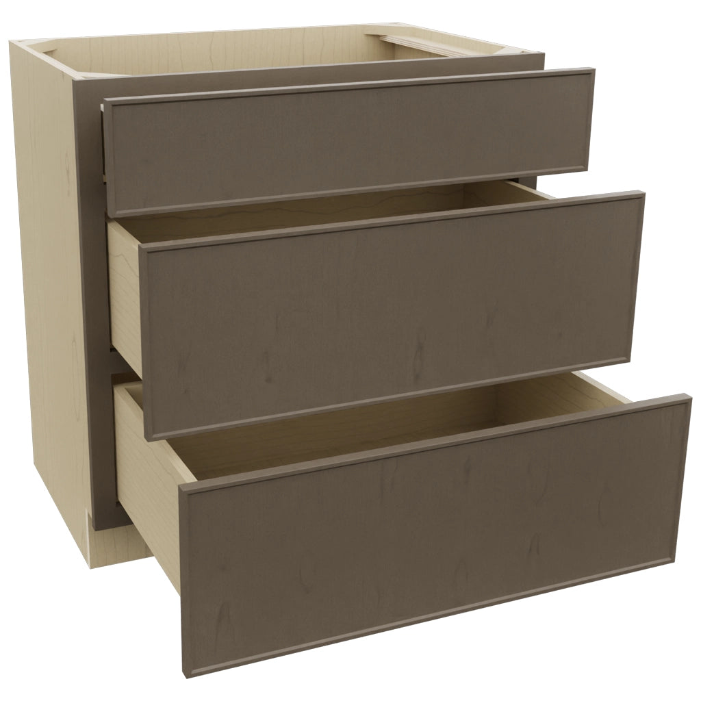 Fabuwood Echo Mocha VDB33-34 Vanity Drawer Cabinet, Open View