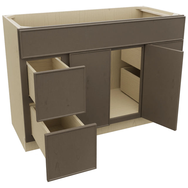 Fabuwood Echo Mocha VSD30DR Vanity Combo Cabinet, Open View