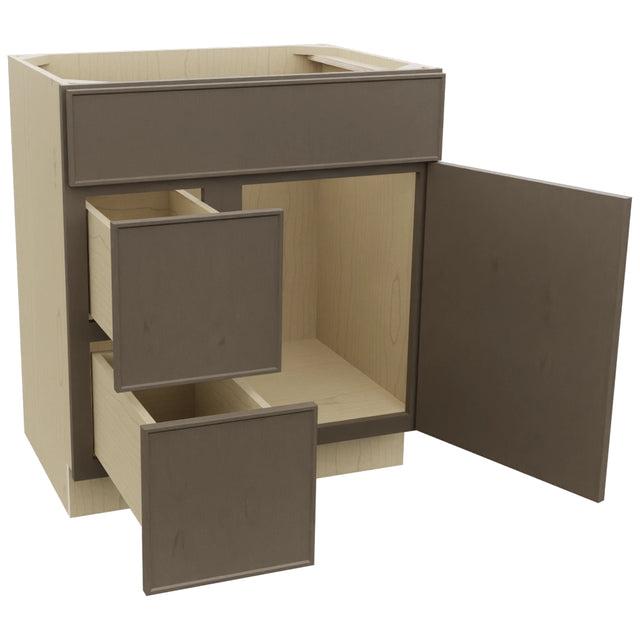 Fabuwood Echo Mocha VSD36DL Vanity Combo Cabinet, Open View