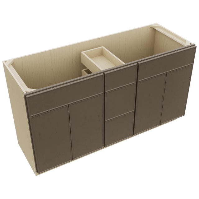 Fabuwood Echo Mocha VSD60DOUBLE Vanity Combo Cabinet, Top View