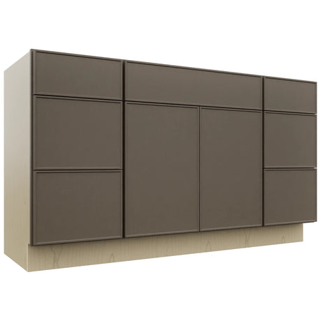 Fabuwood Echo Mocha VSD60SINGLE Vanity Combo Cabinet, Front View
