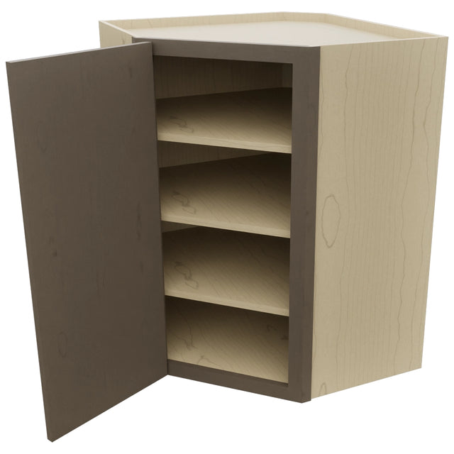 Fabuwood Echo Mocha WDC2736 Wall Corner Diagonal Cabinet, Open View