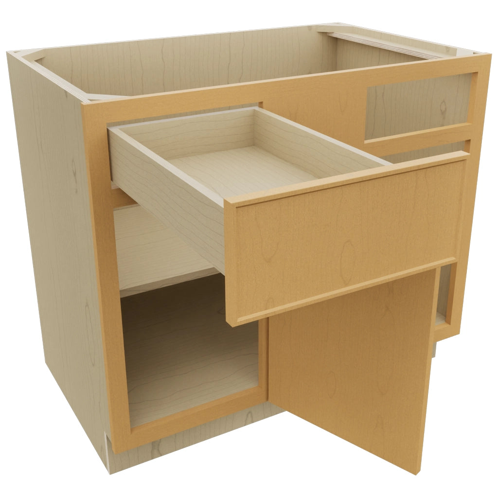 Fabuwood Echo Timber BLB42/45 Base Corner Blind Cabinet, Open View