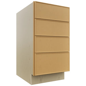 Fabuwood Echo Timber DB18-4 Base 4 Drawers Cabinet, Front View