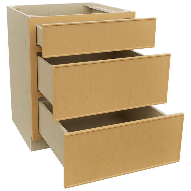 Fabuwood Echo Timber DB27 Base 3 Drawers Cabinet, Open View
