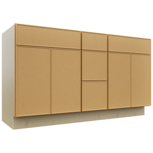 Fabuwood Echo Timber VSD60DOUBLE Vanity Combo Cabinet, Front View