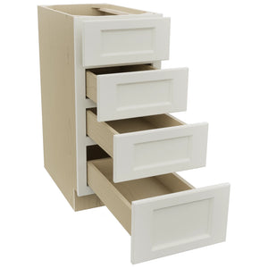 Fabuwood Fusion Dove DB15-4 Base 4 Drawers Cabinet, Open View
