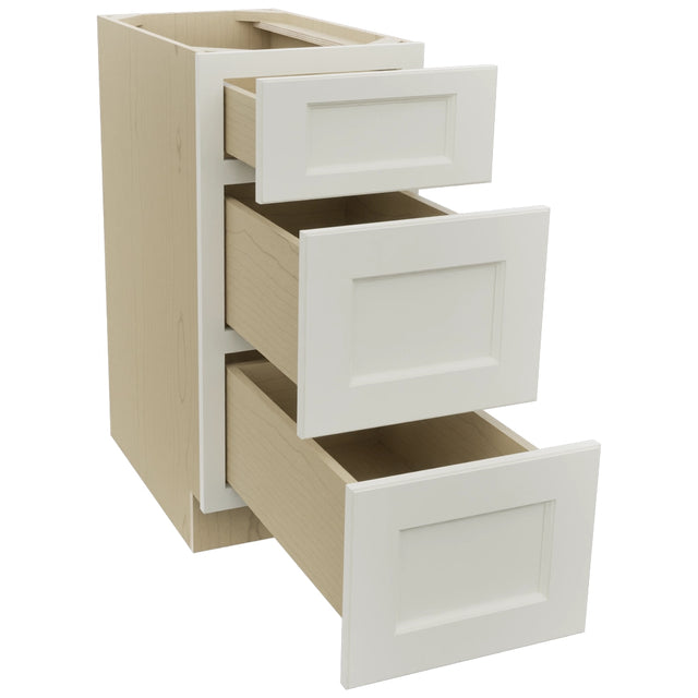 Fabuwood Fusion Dove DB15 Base 3 Drawers Cabinet, Open View