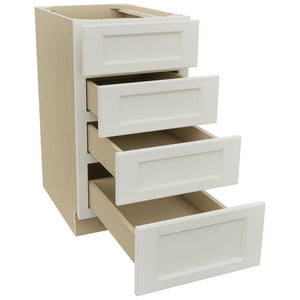 Fabuwood Fusion Dove DB18-4 Base 4 Drawers Cabinet, Open View