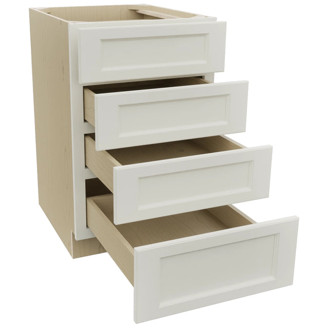 Fabuwood Fusion Dove DB21-4 Base 4 Drawers Cabinet, Open View