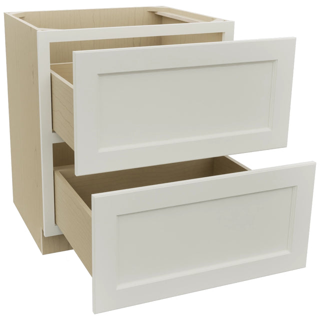Fabuwood Fusion Dove DB30-2 Base 2 Drawers Cabinet, Open View