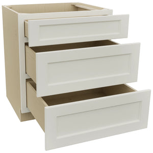 Fabuwood Fusion Dove DB30 Base 3 Drawers Cabinet, Open View