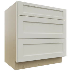 Fabuwood Fusion Dove DB33 Base 3 Drawers Cabinet, Front View