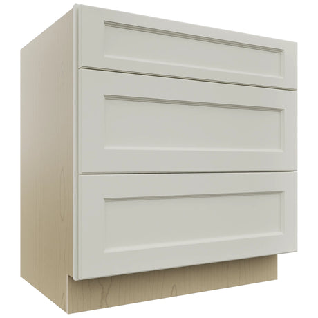 Fabuwood Fusion Dove DB33 Base 3 Drawers Cabinet, Front View