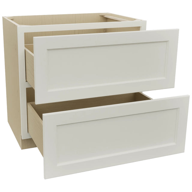 Fabuwood Fusion Dove DB36-2 Base 2 Drawers Cabinet, Open View