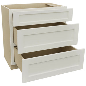 Fabuwood Fusion Dove VDB33-34 Vanity Drawer Cabinet, Open View