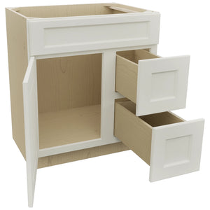 Fabuwood Fusion Dove VSD36DR Vanity Combo Cabinet, Open View
