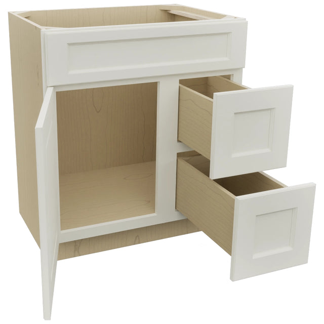 Fabuwood Fusion Dove VSD36DR Vanity Combo Cabinet, Open View